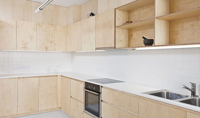 Использование фанеры в скандинавском стиле Кухонный интерьер с использованием фанеры